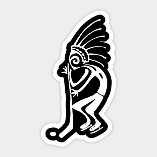 Kokopelli hockey white Sticker